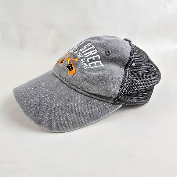 Beale Street Memphis Trucker Hat Gray Embroidered Guitar Cap Adjustable Blues - Picture 5 of 8